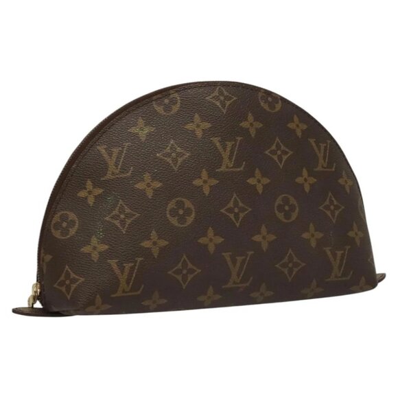 LOUIS VUITTON Monogram Trousse Demi Ronde Cosmetic Pouch M47520 LV Auth 116004 - Picture 1 of 16
